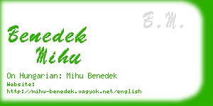 benedek mihu business card